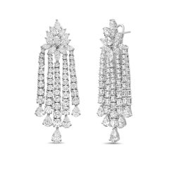 Diana M. 18K White Gold 21.50 ct Diamond Chandelier Earrings
