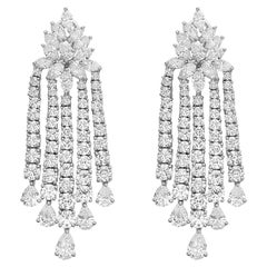 Diana M. 18K White Gold 21.50 ct Diamond Chandelier Earrings