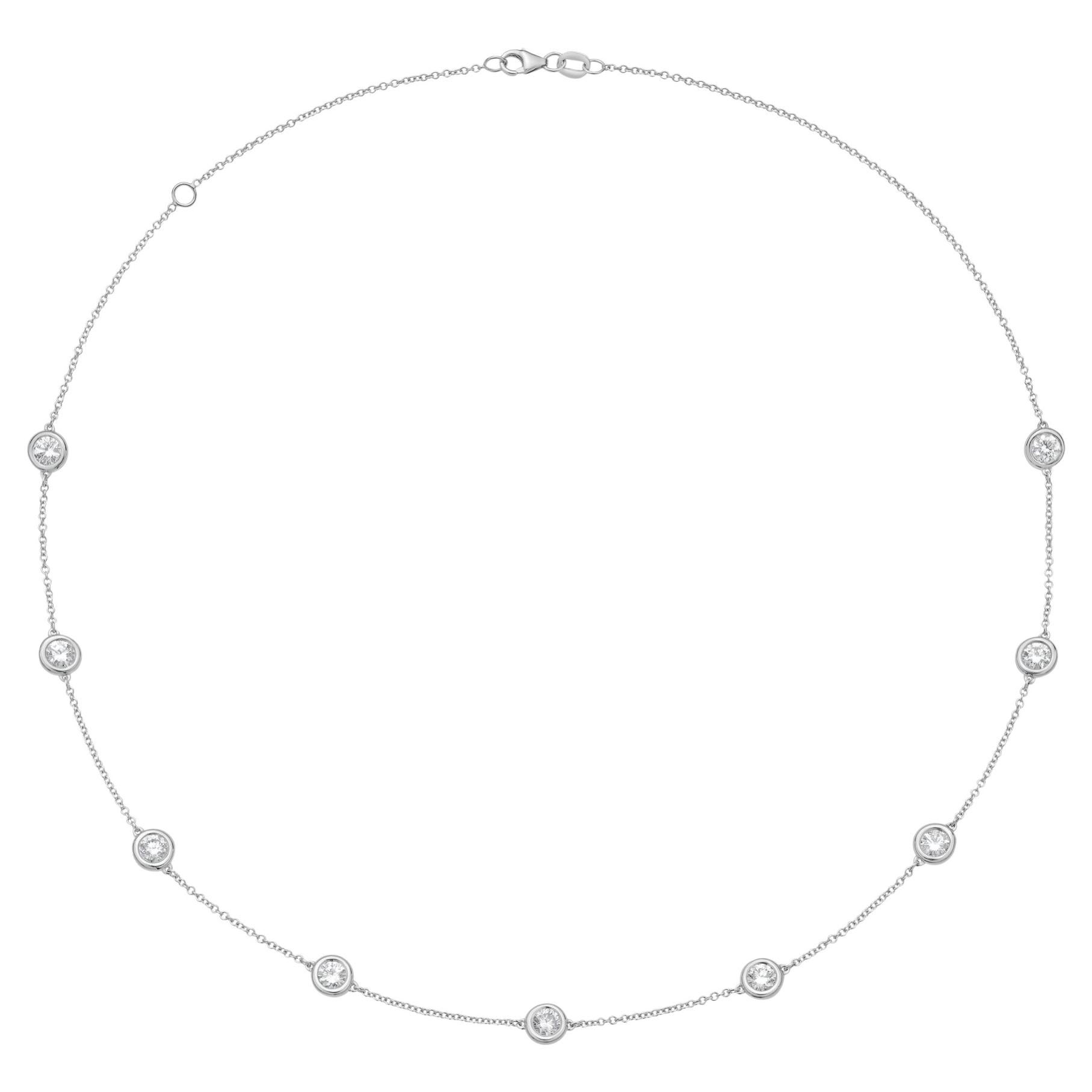 Diana M. 18K White Gold 2.30 ct Diamonds By The Yard Necklace
