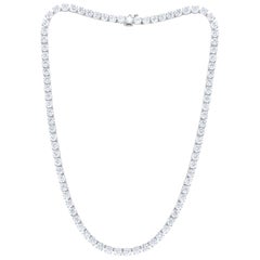 Diana M. 18K White Gold 25.25Cts Diamond Tennis Necklace