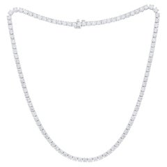 Diana M Collar de tenis de diamantes de oro blanco de 18 quilates de 27,80 quilates, 93 piedras