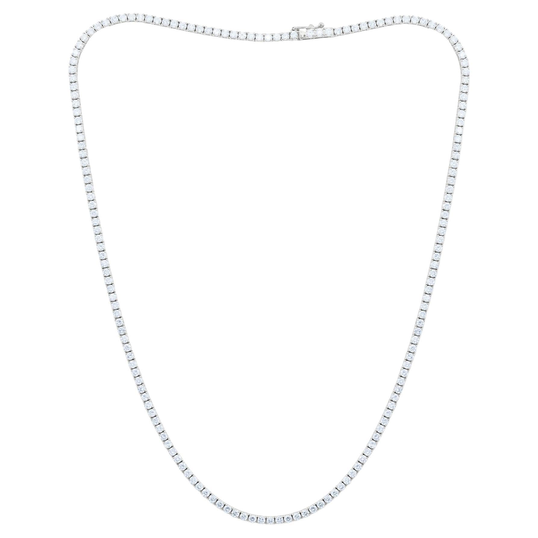 Diana M 18K White Gold 31.50 Ct Diamond Tennis Bracelet Set in 4 Prong 78 Stones