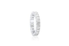 Diana M 3.65 Ct Emerald Cut Diamond Eternity Band in 18K White Gold