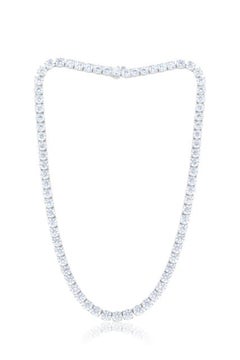Diana M. 18K White Gold 37.60Cts Diamond Tennis Necklace