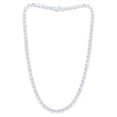 Diana M. 18K White Gold 37.60Cts Diamond Tennis Necklace