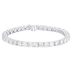 Diana M. 18K White Gold 4-Prong Diamond Tennis Bracelet, 14.05 Carats TW