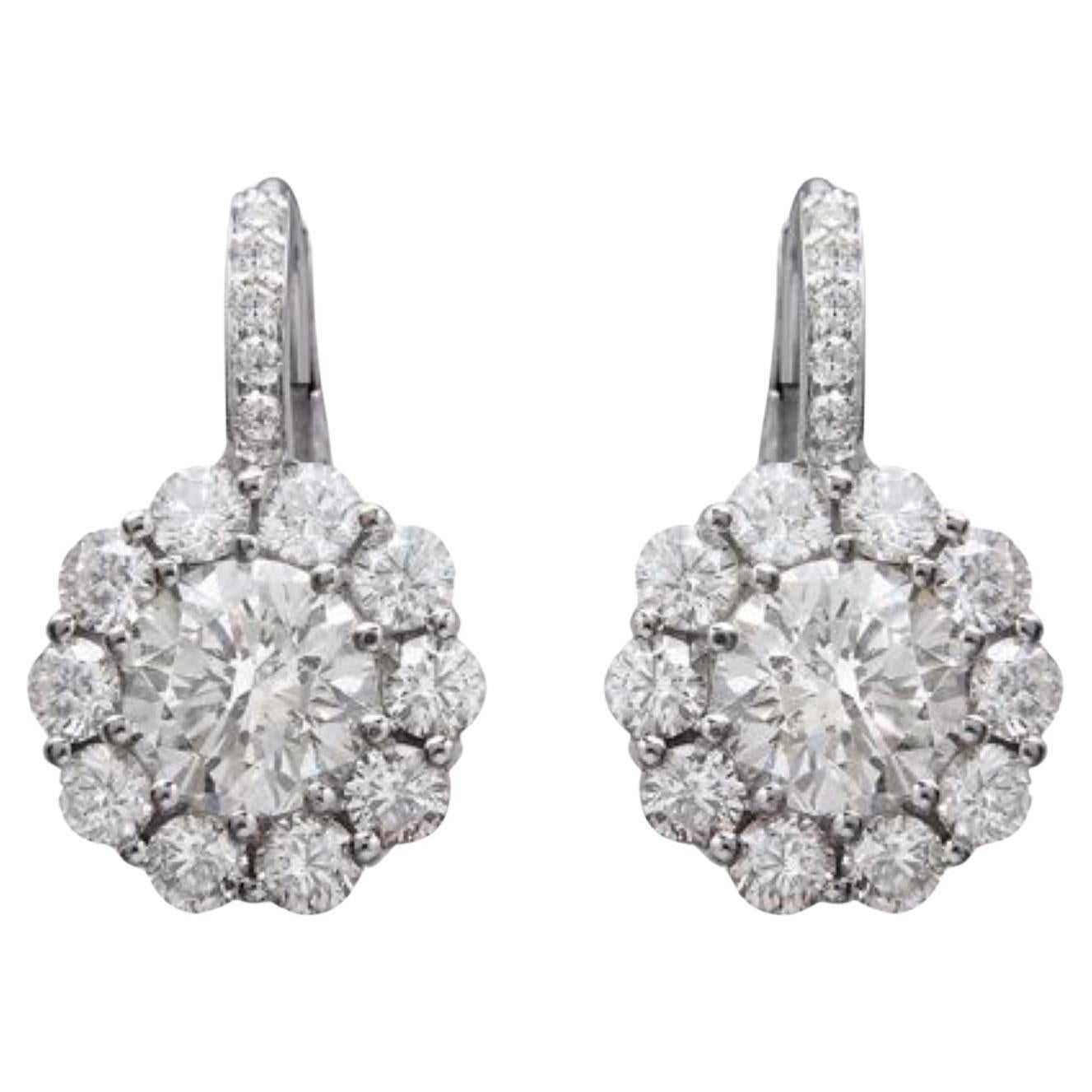 Orecchini a goccia in oro bianco 18 carati Diana M. I. con diamante da 6,87 CTW