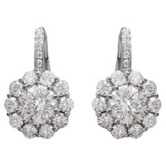 Diana M 18K White Gold Drop Earrings Featuring 6.87 CTW Diamond