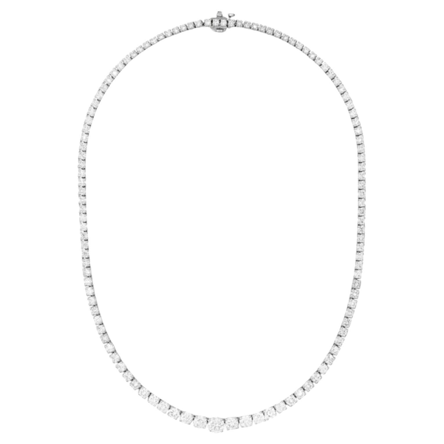 Diana M Collar de Tenis de Diamantes Graduados en Oro Blanco de 18 K de 28,15 qt, 93 Piedras