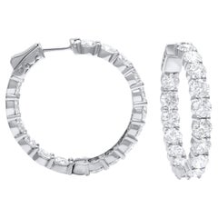 Diana M.  18K withe gold diamond hoops with 9.20 cts of round diamonds  