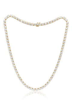 Diana M. 18K Yellow Gold 21.60Cts Diamond Tennis Necklace
