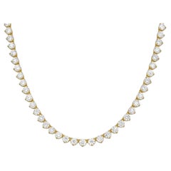 Diana M. 18K Yellow Gold 3 Prong 20.15Cts Diamond Tennis Necklace