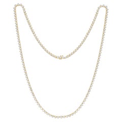 Diana M. 18K Yellow Gold 3 Prong 40.00Cts Diamond Opera-Length Tennis Necklace