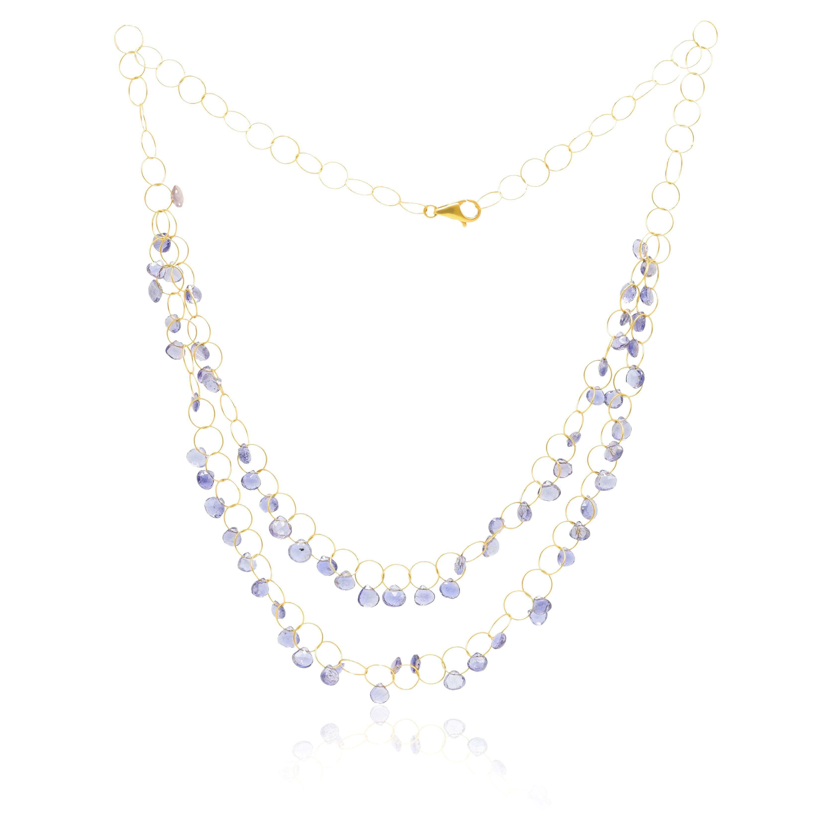 Diana M. Oro amarillo de 18 quilates 50 CT. Collar de amatista