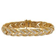 Diana M 18K Yellow Gold Baguette Bracelet Featuring 8.50cts Diamonds