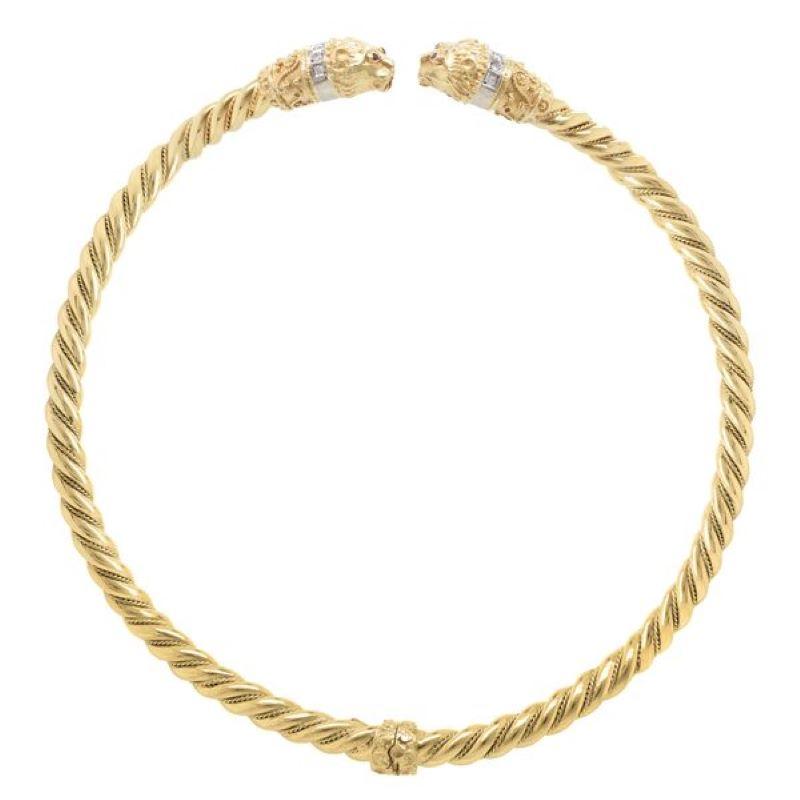 Women's or Men's Diana M. 18K Yellow Gold Choker Necklace For Sale