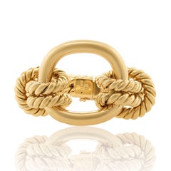 Diana M 18K Yellow Gold Fashion Bangle Bracelet With a Rope-Like Design