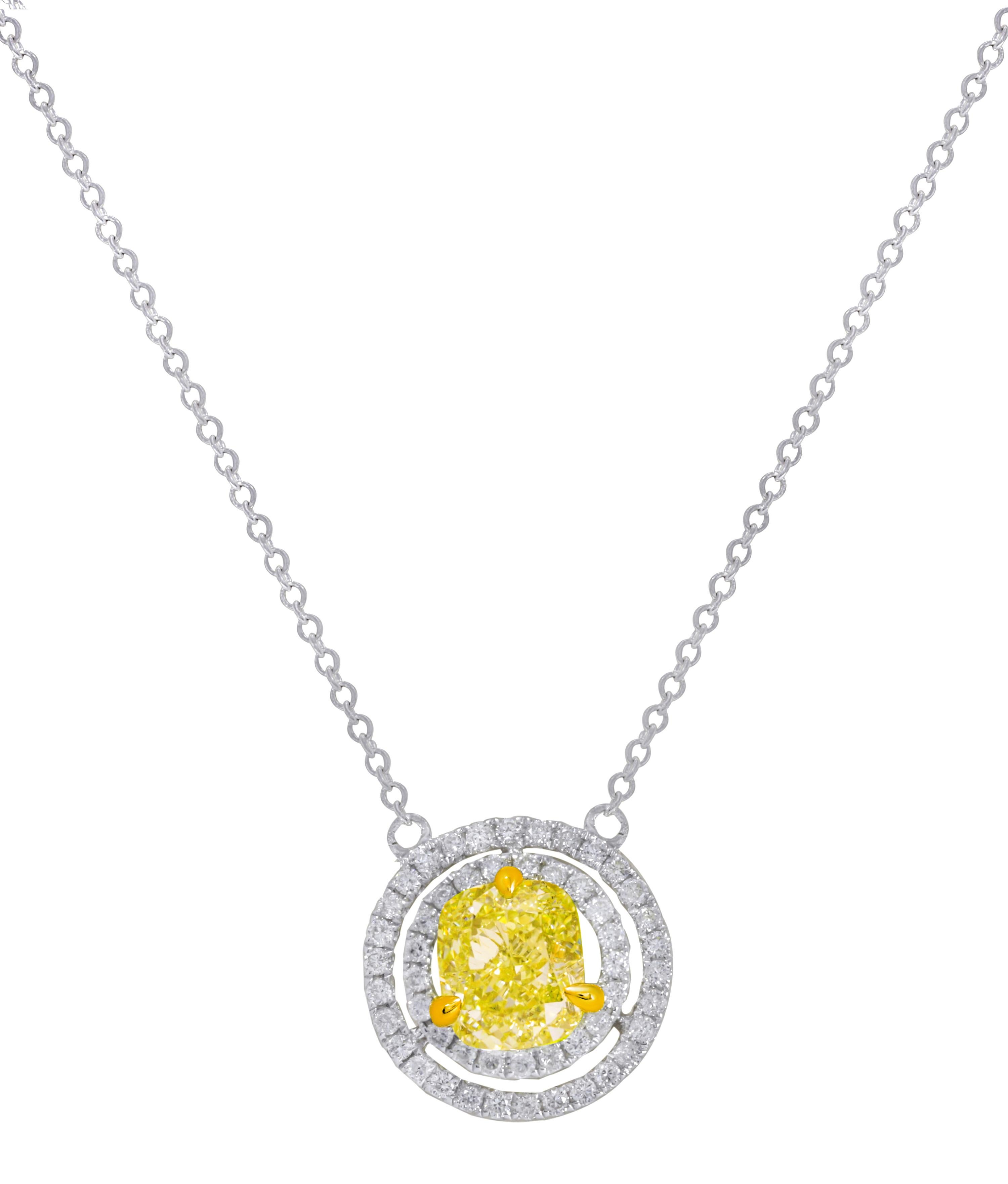 Modern Diana M. 18KT DIAMOND PENDENT 1.39ct FLY VS2 PENDANT For Sale