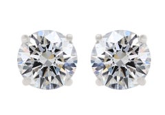 Diana M. 4 Prong Mounting Near Colored White  5.62 Carat Diamond Studs