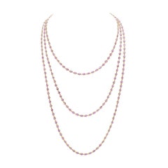 Diana M 18kt Gold Oval 101.98Cts Pink Sapphire Necklace