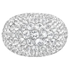 Diana M 18kt Gold White Sapphire Dome Ring