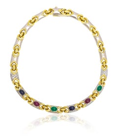 Diana M. 18kt necklace featuring 11.00cts of diamonds and 12.00 cts of cabochons