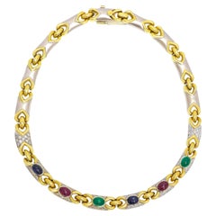 Diana M. 18kt necklace featuring 11.00cts of diamonds and 12.00 cts of cabochons