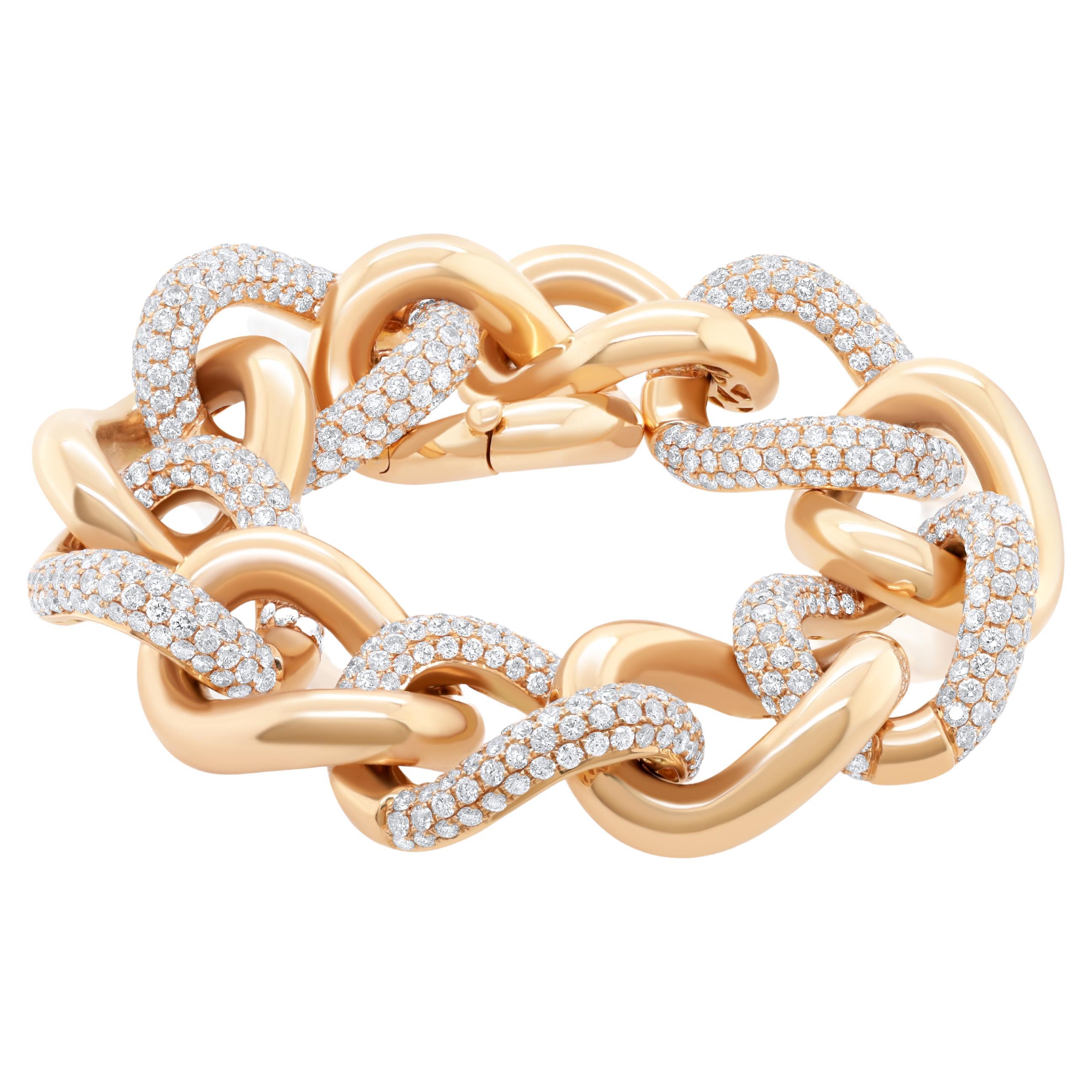 A&M. Bracelet en or rose 18kt contenant 22,00 cts de diamants.