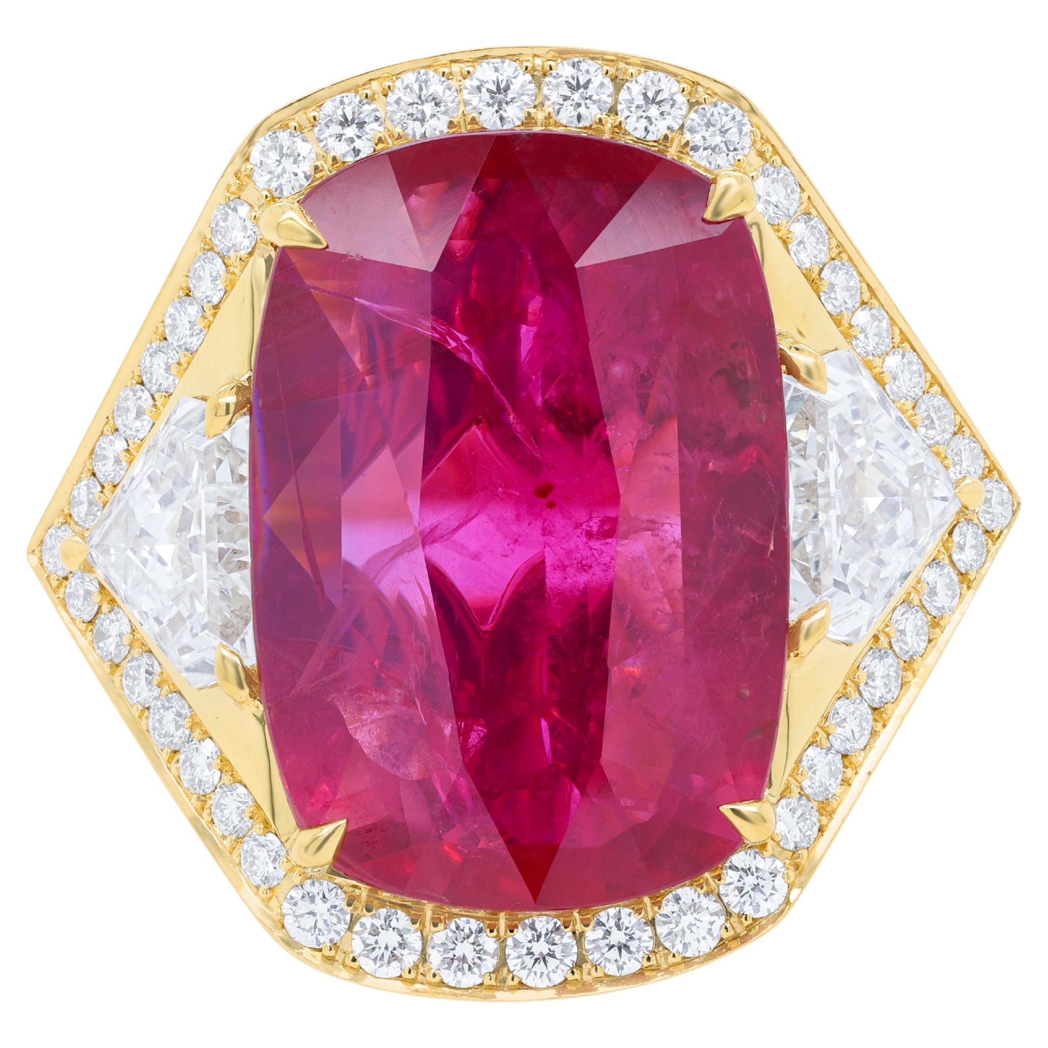 Diana M. 18kt Ruby Ring 10.01cts Certified By GRS Pigeon Blood Red 