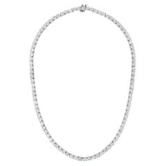 M-One 18kt straight line tennis necklace containing 15.25 cts tw 4-prong