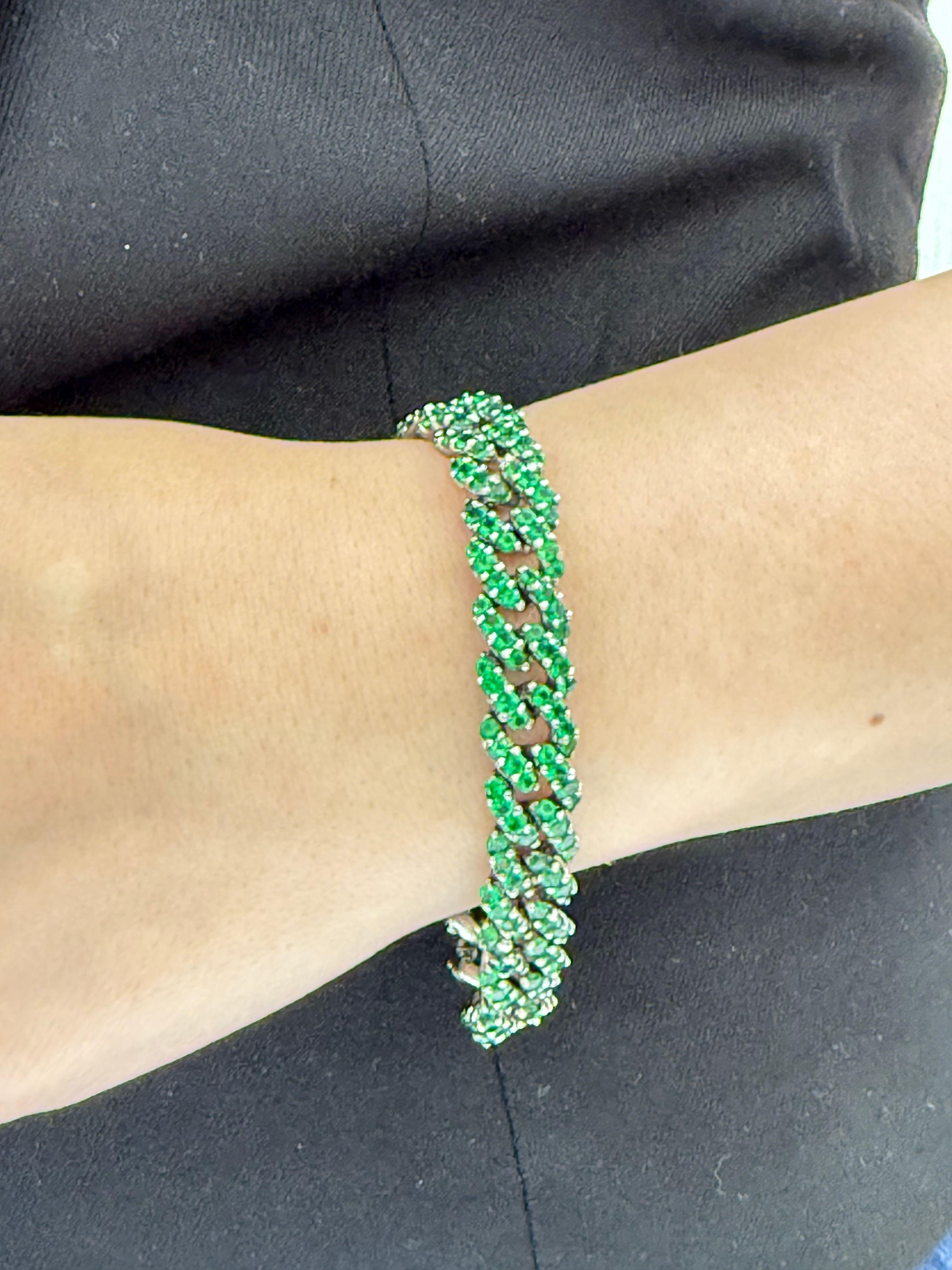 Taglio rotondo Bracciale A Link Diana M in oro bianco 18kt 14cts Greene & Greene in vendita