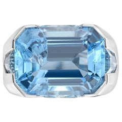 Diana M 18kt White Gold 16.74cts Blue Topaz Ring