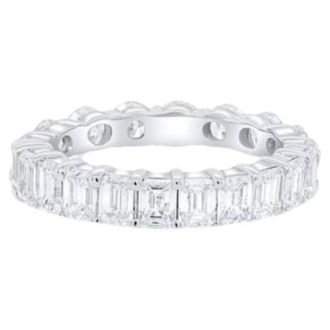 Diana M. 4.33 Cts Emerald Cut Diamond Eternity Wedding Band in 18Kt White Gold