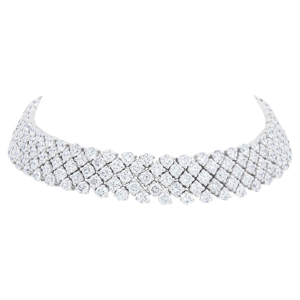 Diana M Bracelet en or blanc 18 carats avec diamants ronds de 14,06 carats en vente