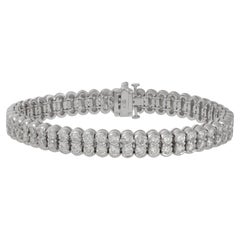 DIANA M. Bracciale in oro bianco 18kt con 2 file di diamanti rotondi da 11,70 carati