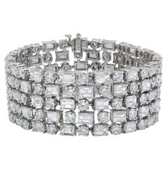 Diana M. 18kt white gold bracelet featuring 50.00 cts of emerald cut and round