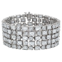 Diana M. 18kt white gold bracelet featuring 50.00 cts of emerald cut and round 