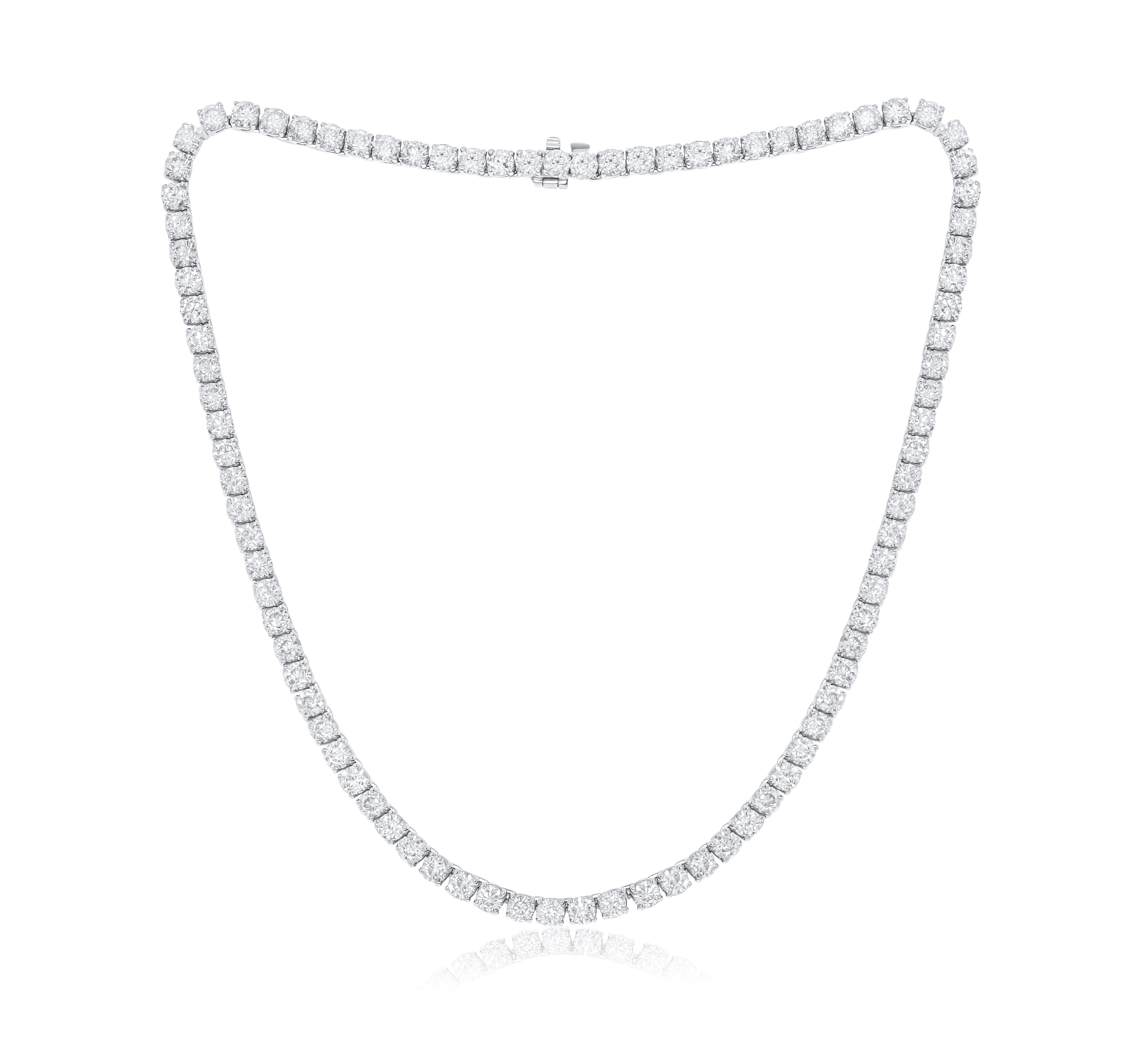 Moderno 18 kt  Collo da tennis classico a 4 punte in oro bianco personalizzato da 16,5