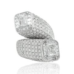 Diana M. 18Kt White Gold Diamond Cocktail Ring Featuring 11.09 Cts TW