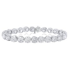 Diana M. Bracelet tennis personnalisé en or blanc avec diamants ronds 25,21 carats 