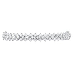 Used Diana M. 18kt white gold fashion bracelet featuring 3 rows of 9.00 cts diamonds