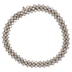 Bracciale Diana M. in oro bianco 18 carati con 3 file di diamanti da 9,00 carati
