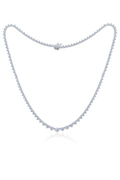 Diana M. 18kt White Gold Graduated Riviera Tennis  Necklace  16.35 cts 16.5"