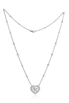 Diana M 18Kt White Gold 5.34Cts Heart Diamond Pendant (I SI1 )