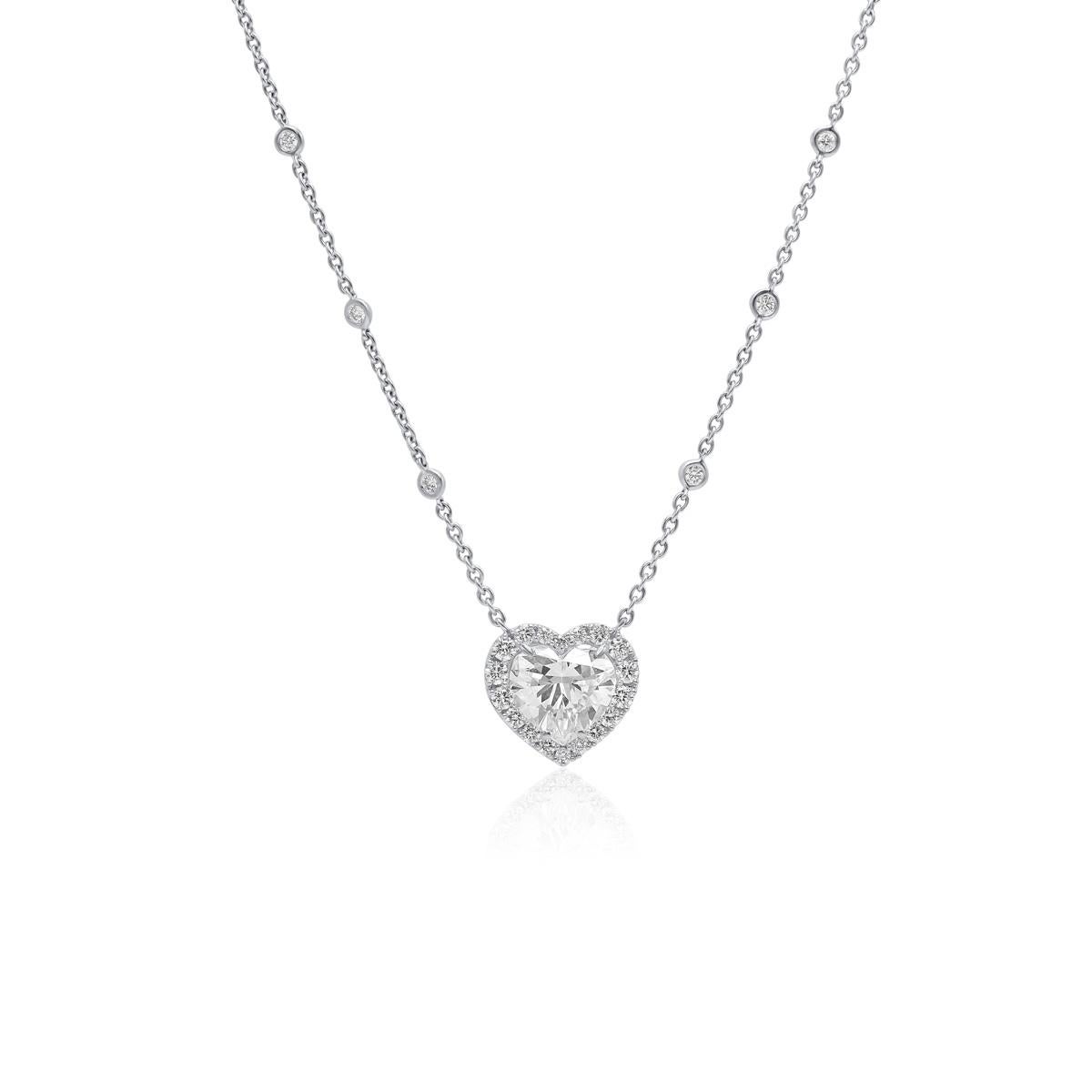 Moderne Diana M Pendentif cœur de 5,34 carats en or blanc 18 carats (I SI1 ) en vente