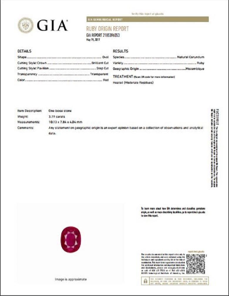 Diana M. 18kt White Gold Oval Shape Ruby GIA Certified Earrings In New Condition For Sale In New York, NY