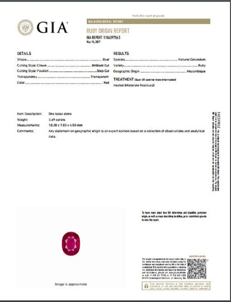 Women's Diana M. 18kt White Gold Oval Shape Ruby GIA Certified Earrings For Sale
