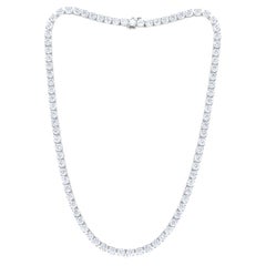 Diana M 19.00 Cts Diamond Straight Line Tennis Necklace in 18kt White Gold