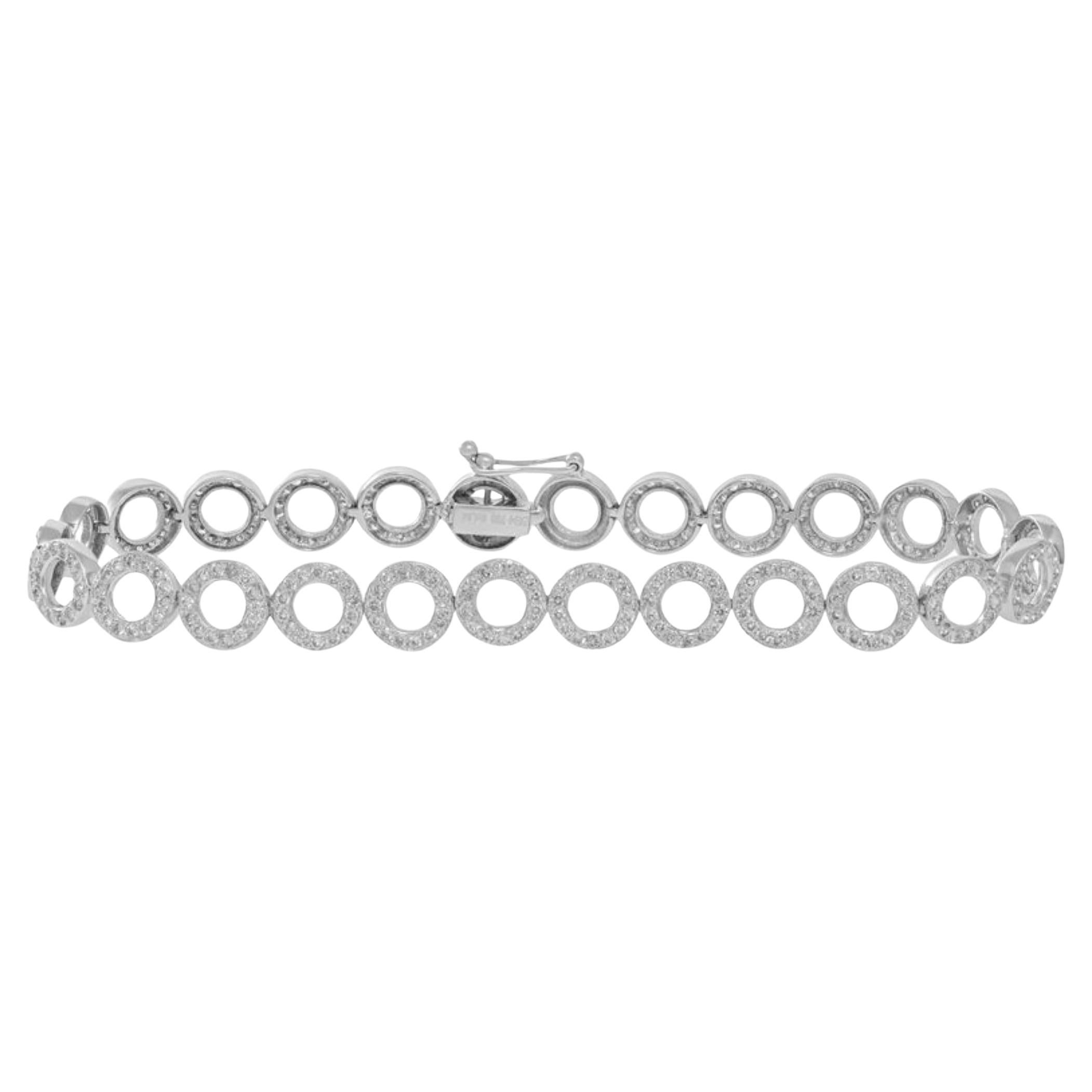 Diana M 1.94cts Diamond Circle Bracelet in 18kt White Gold For Sale