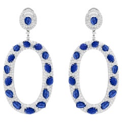 Diana M. 20.14 Carat Sapphire and Diamond Bagel Fashion Earrings 